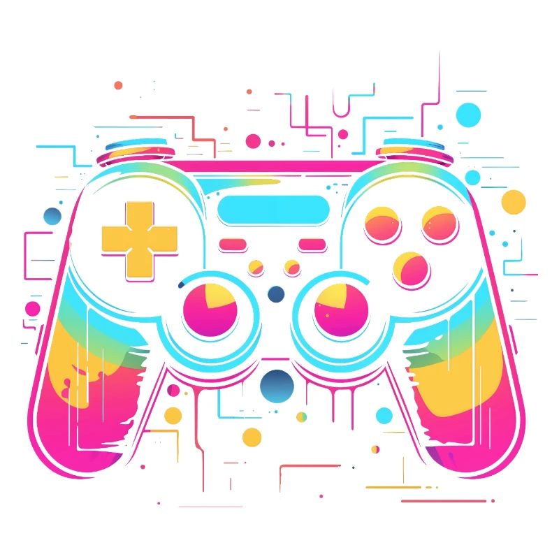 Game Controller Retrowave Look