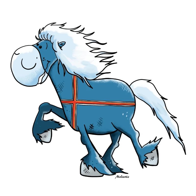 Isländer mit Flagge