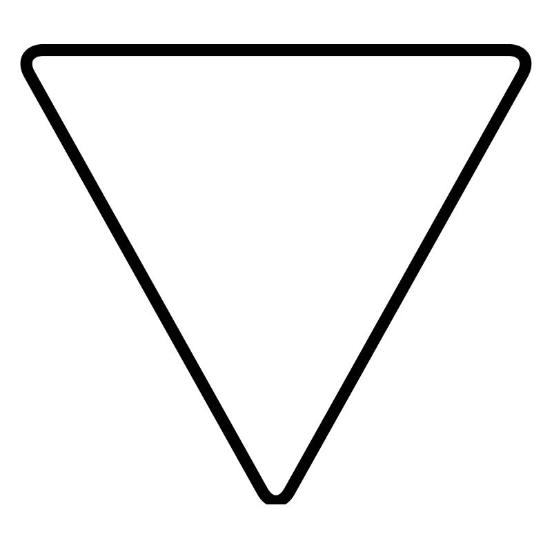 Triangle with rounded corners as a warning sign