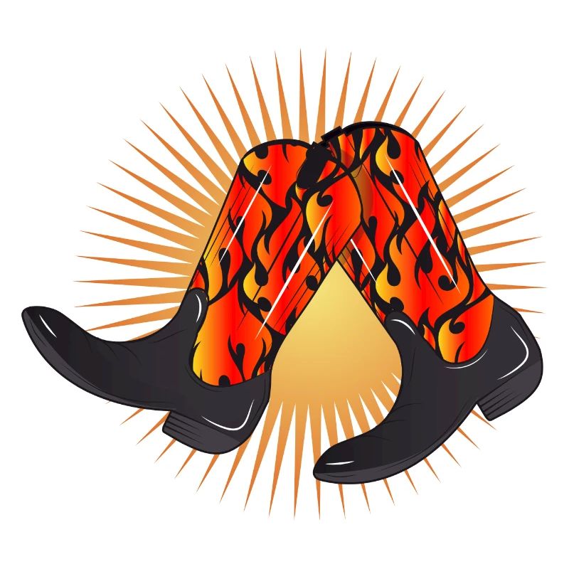 extravagant western boots with flame pattern