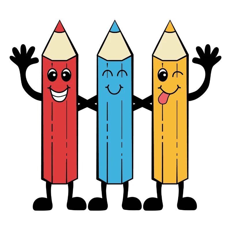 Crayons de couleur style comique