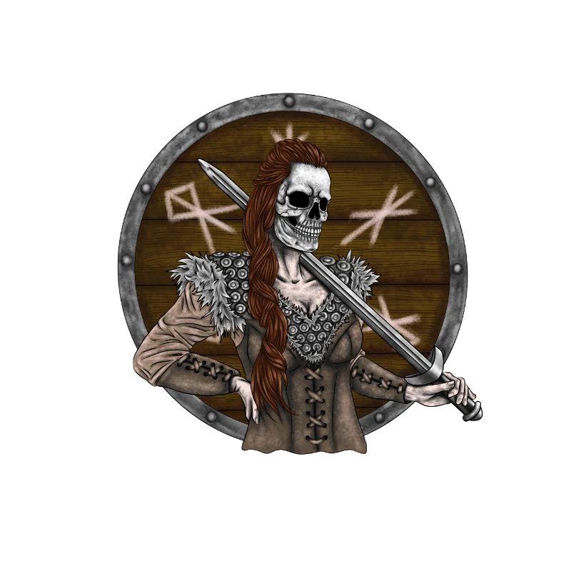 Vikingmaidavec bouclier
