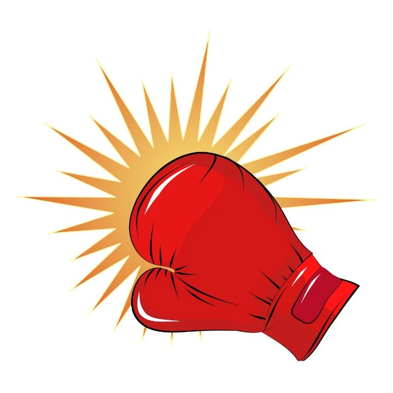 Roter Boxhandschuh mit Schlag-Effekt