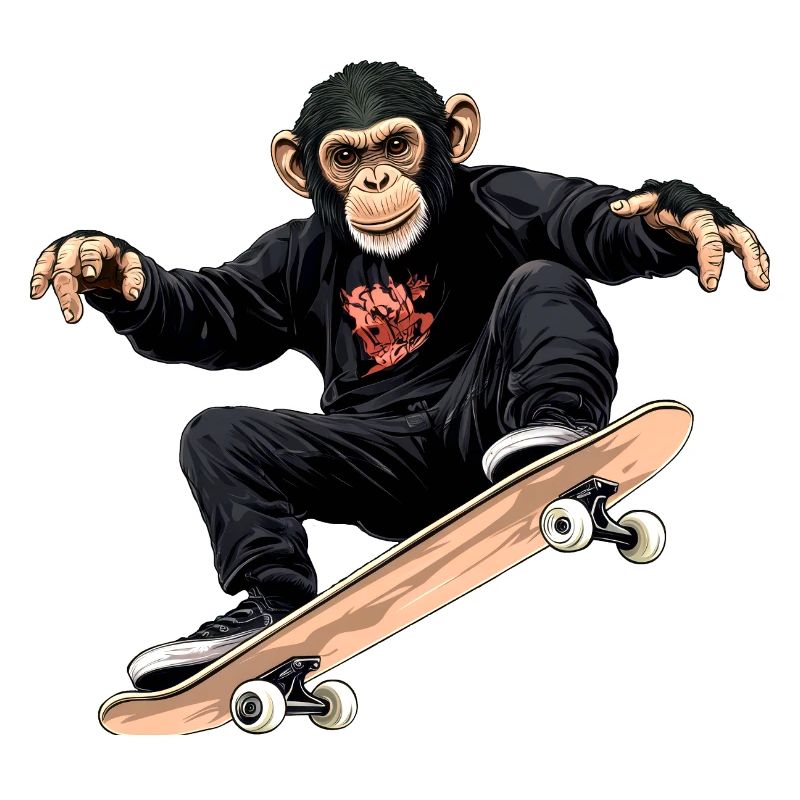 Affen Skater / Skateboard Affe