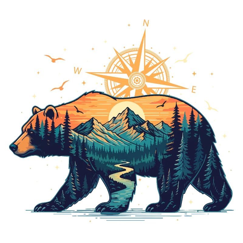 Bear Compass Nature Design Wilderness Explorer 