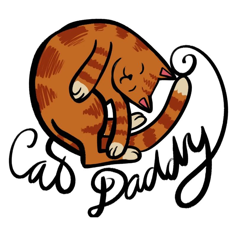 Illustration eines gekrümmten Tabby-Nickerchens