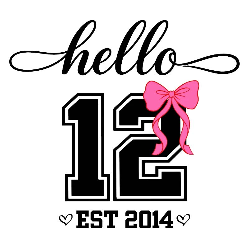 Hello 12 Est 2014 Coquette Schleife Mädchen Geburt