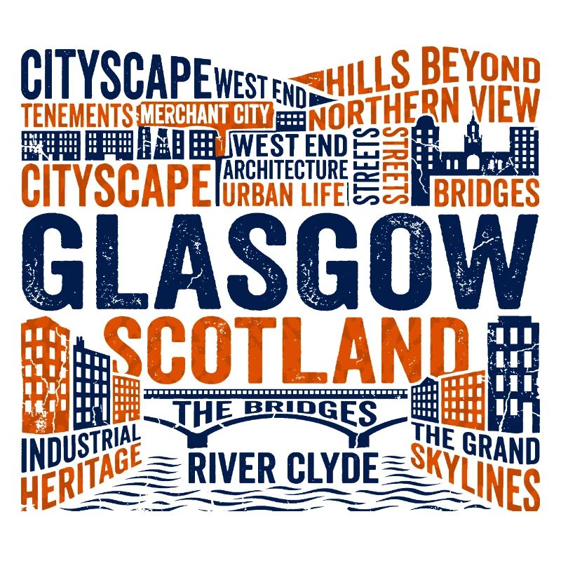 Glasgow, Écosse, Skyline urbain Rivière Clyde