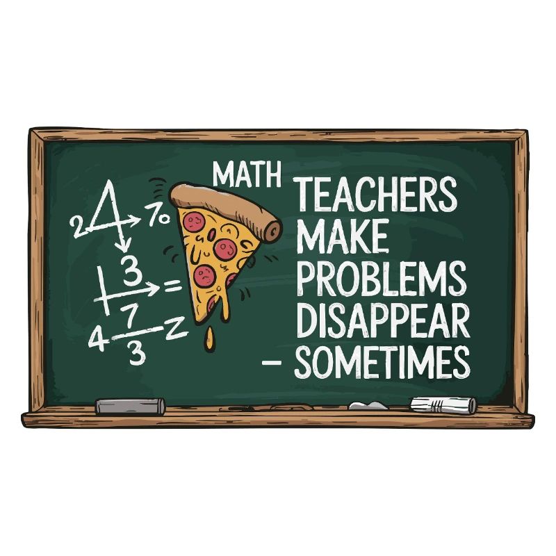 Funny Math Teacher Design Pizza & Problem Solving