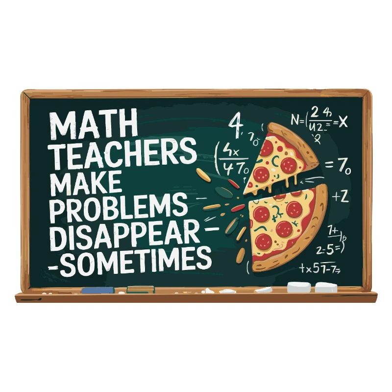 Funny Math Teacher Design Pizza & Problem Solving