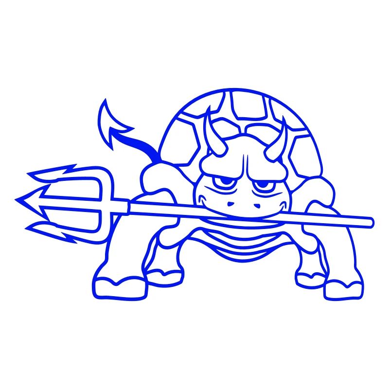 Turtle Devil Hell Trident Evil Demon Cool