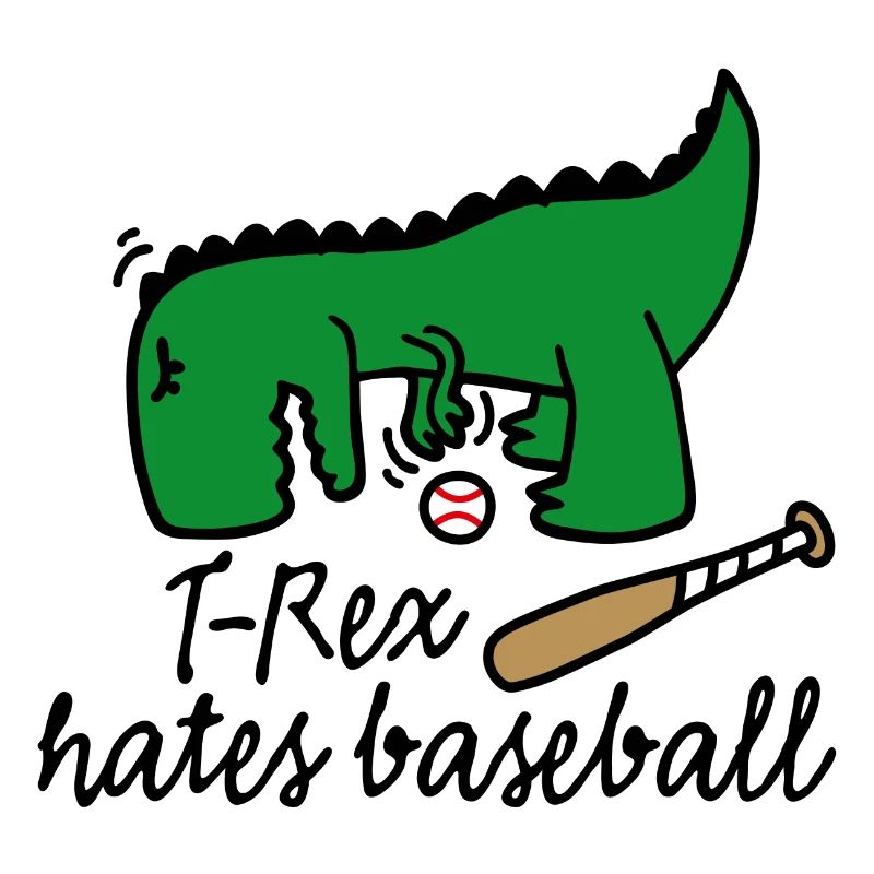 T-Rex hates baseball dinosaur baseball player
