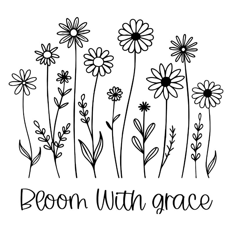 Floraison avec grâce Fleur sauvage dessin au trait
