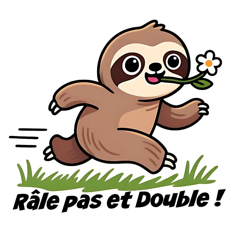 Curious Sloth and Flower