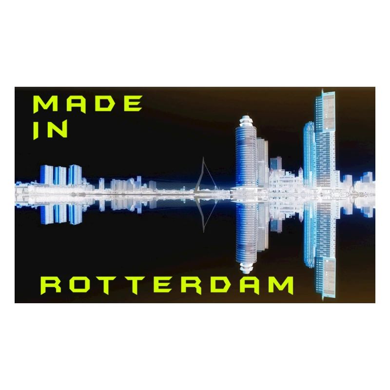 Futuristic Rotterdam Skyline Reflection