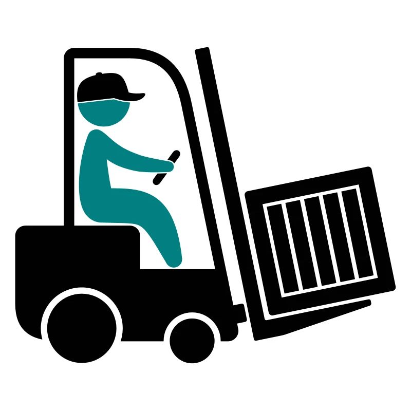 A forklift transporting a box