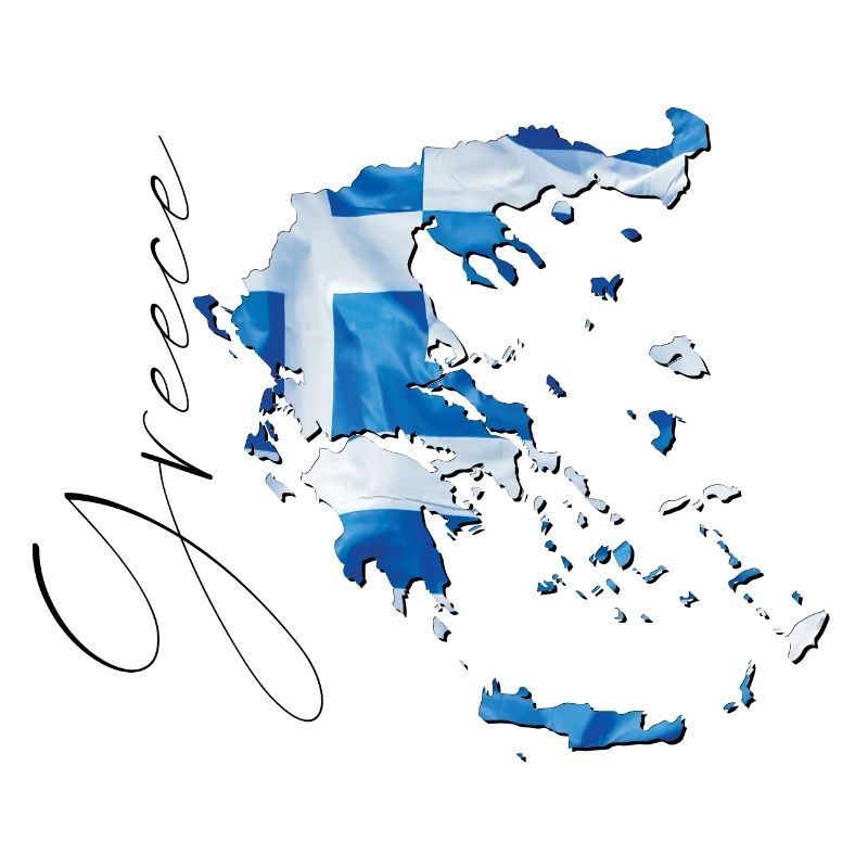 Drapeau de la Grèce en Grèce Carte EN
