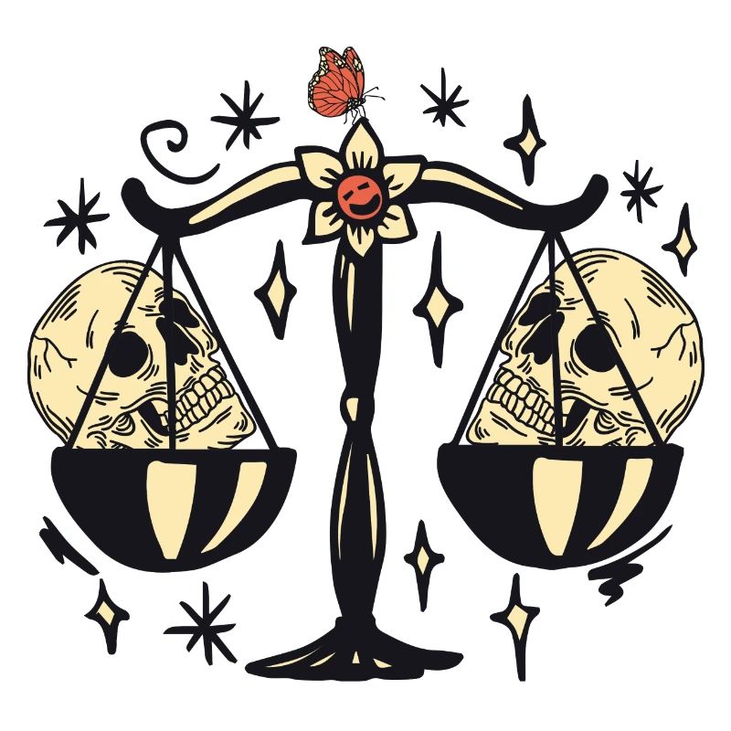 Libra with skulls