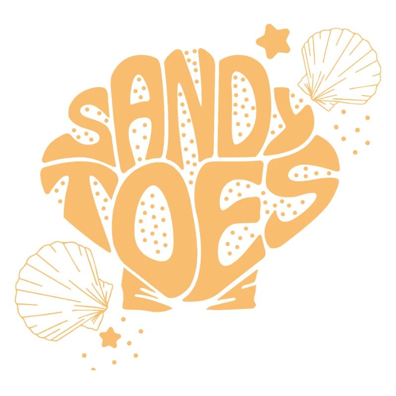 Typographie de coquille d’orteils de sable