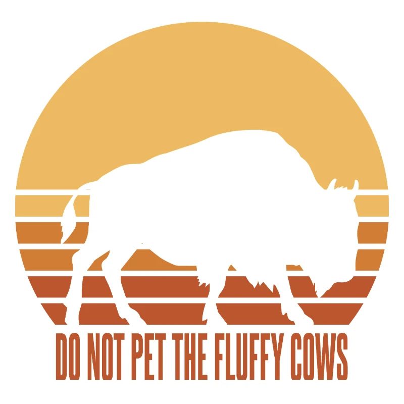 Funny Bold Buffalo Sunset Silhouette