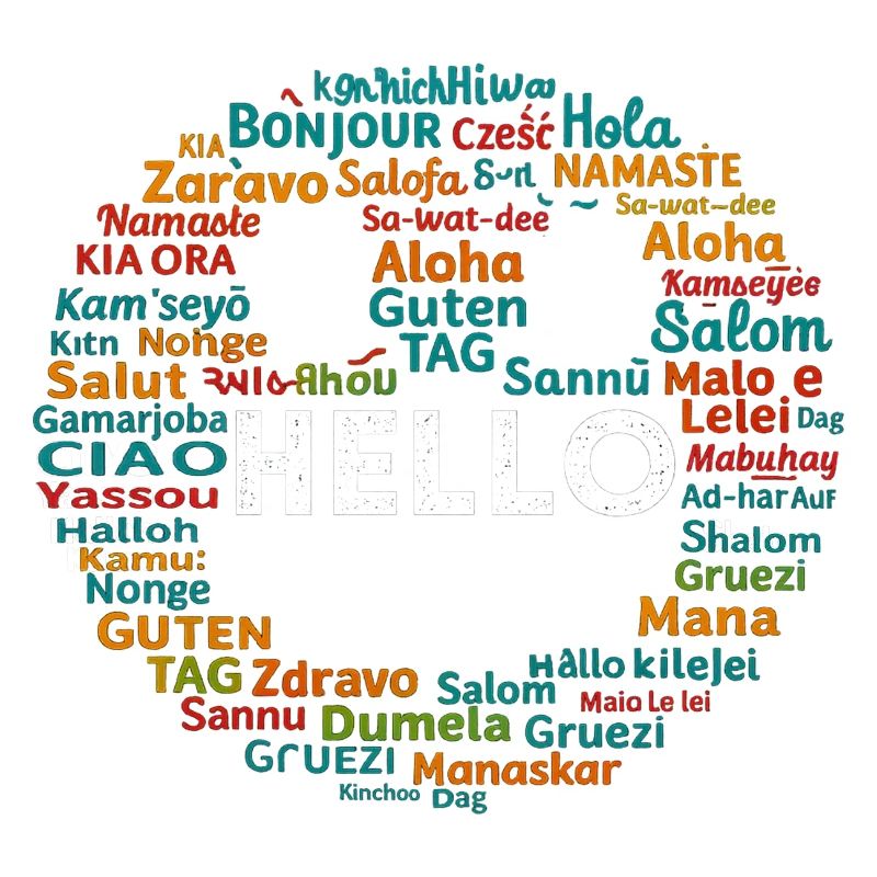 Beginnen Sie mit Hello Different World Language Learning