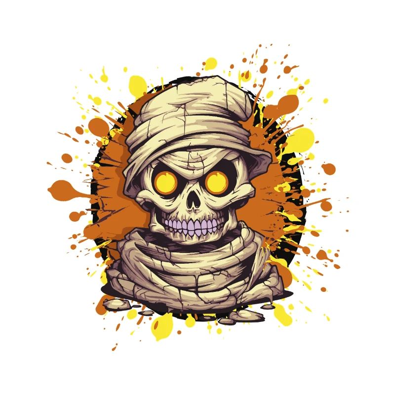 Mummies Skull Paint Splash