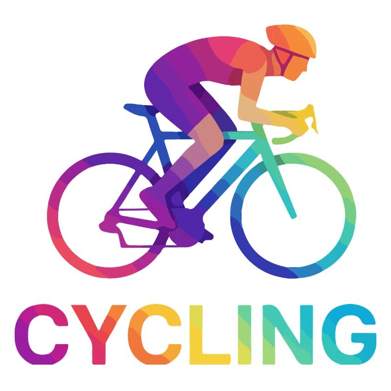 Vibrant Rainbow Cyclist Design