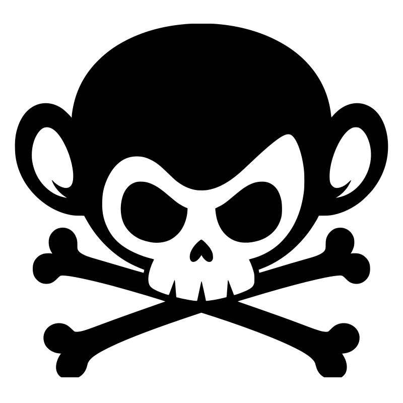 Skull monkey with crossed bones