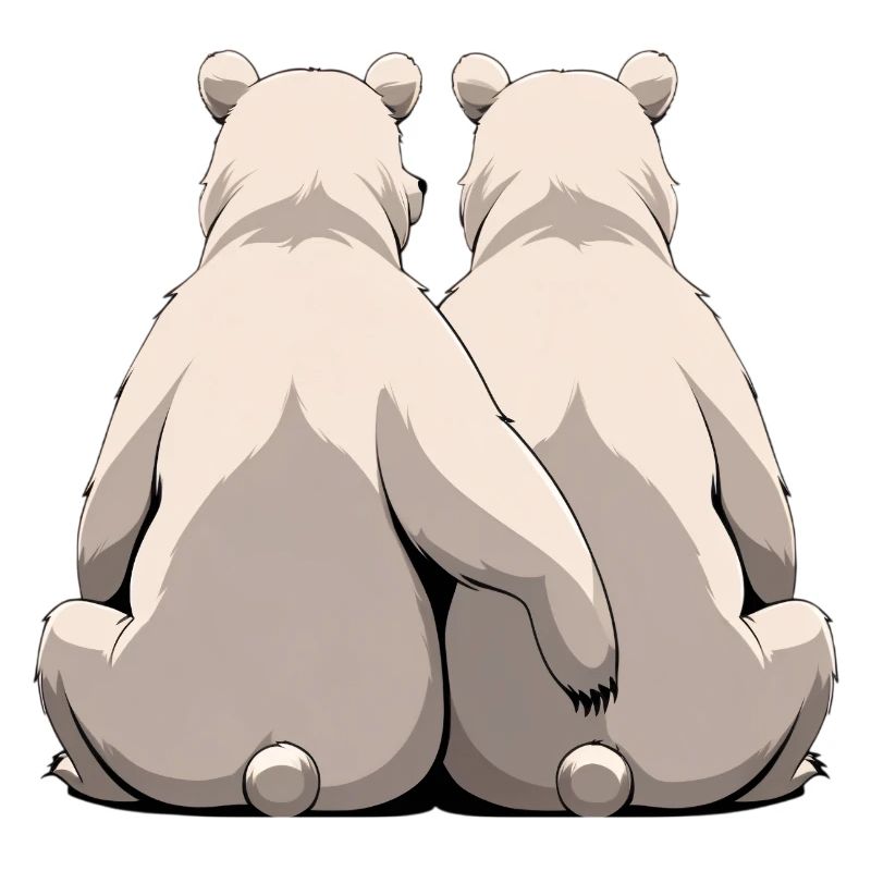 Deux ours blancs dos à dos