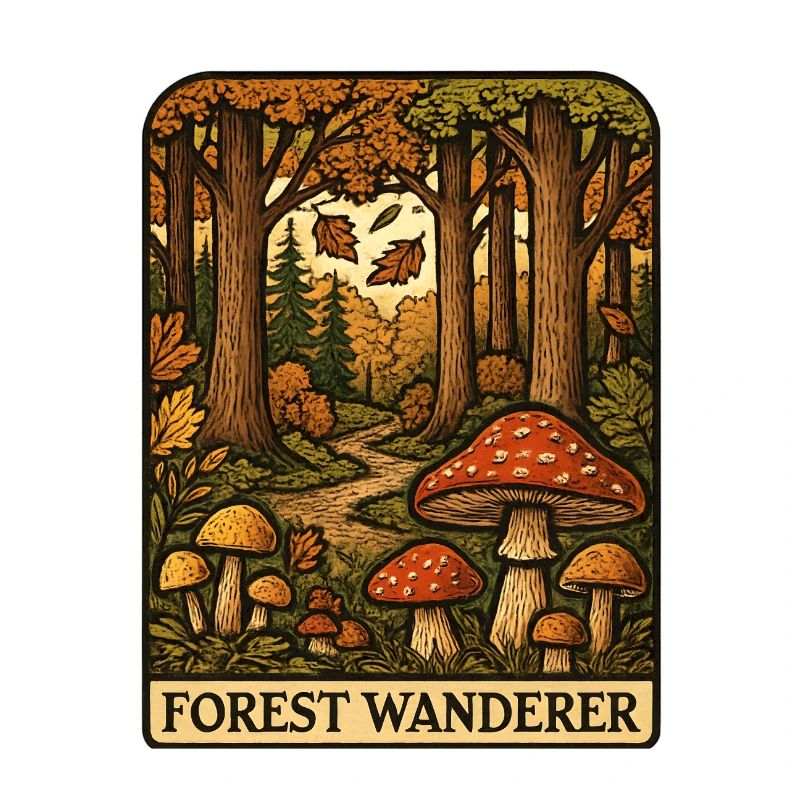 Sentier des champignons errants de la forêt Forêt d’automne