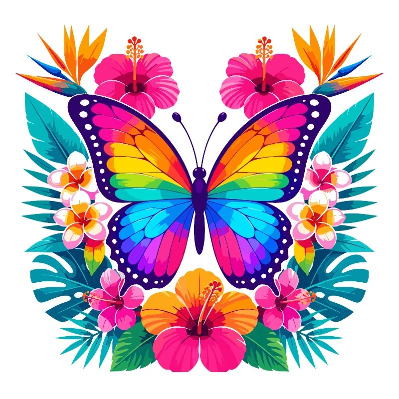 Papillon tropical coloré