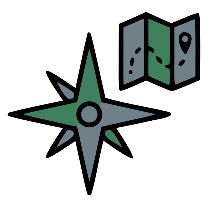 Carte Compass Randonnée Géocaching Survivance
