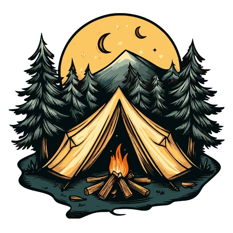 Tente de camping forêt