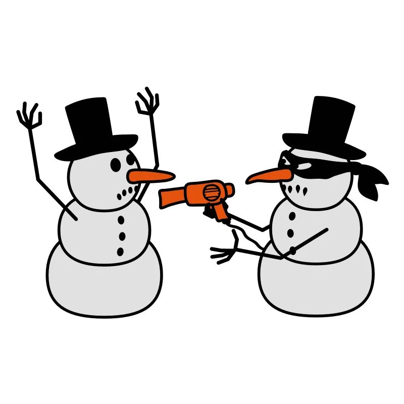 Evil Snowman Raid Robber Sèche-cheveux Funny Robbery