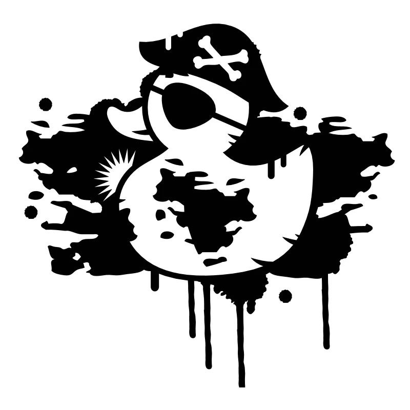 A rubber duck pirate with a pirate hat and eye