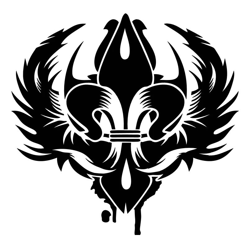 Le symbole d'un lis avec deux ailes