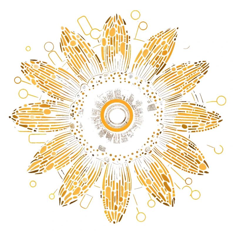 Boho Sunflower Mandala Pattern