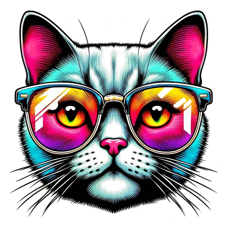 Chat avec des lunettes de soleil