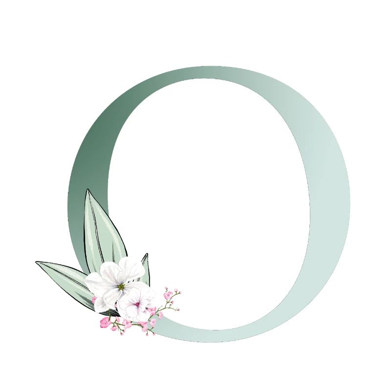 O Monogram, Floral, Customizable