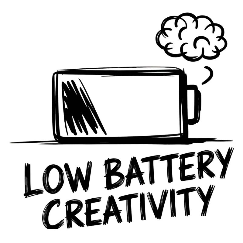 Low Battery Creativity – Battery empty, ideas gone