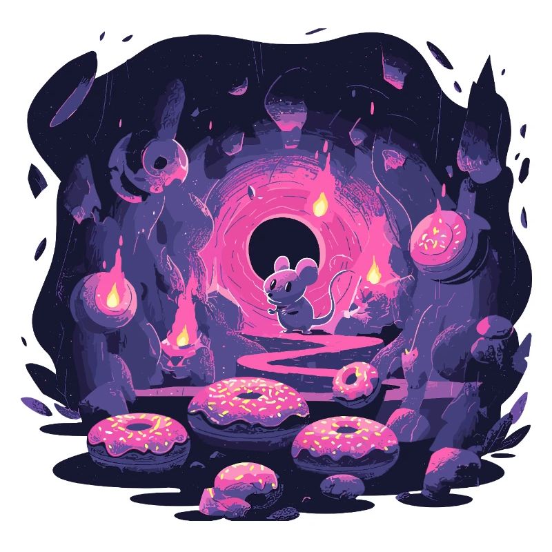 Neon Mouse Cave with Donuts