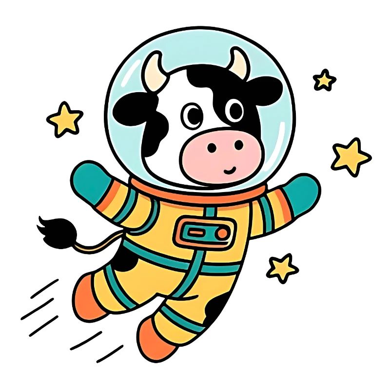 Vache Astronaute dans l'espace