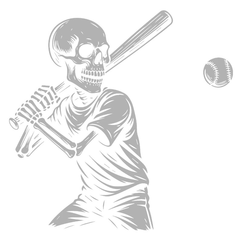 Skeleton Baseball Batting