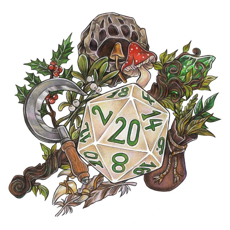 Druide de dés de table D20 pour jeu de rôle