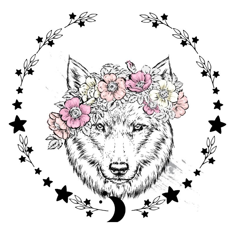 Dessin de la couronne de fleurs de loup