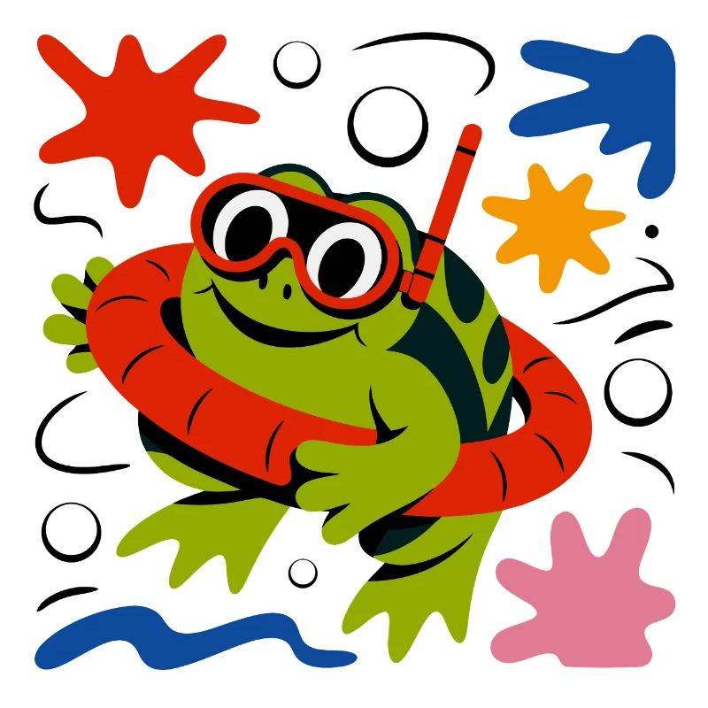 Frog with diving goggles