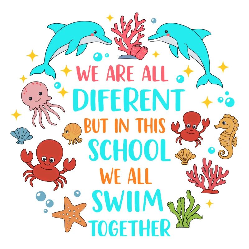 Dans cette école, nous nageons ensemble Schule Spruch