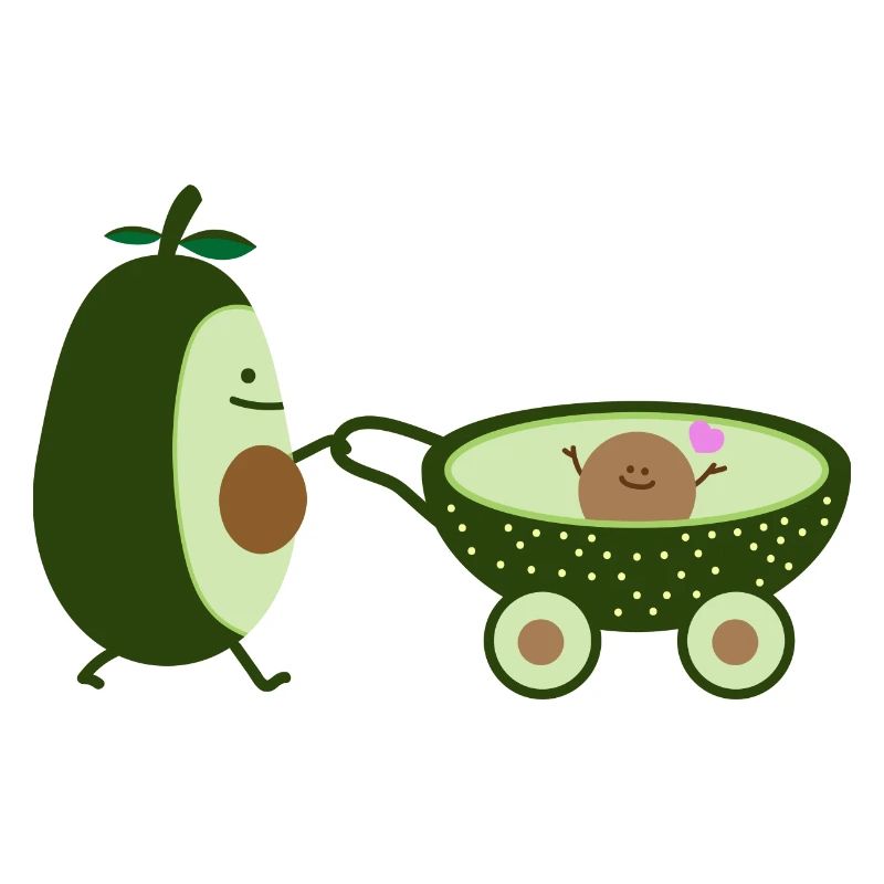 Avocado as a walking mom (b)
