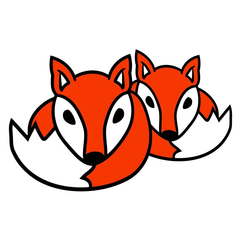 2 Foxes Friends Red Fox Two Wild Animals Team
