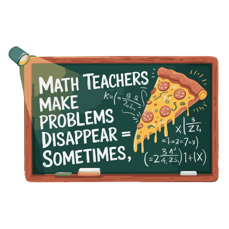 Funny Math Teacher Design Pizza & Problem Solving